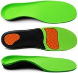 Arch Supports Orthotic Insoles for Flat Feet Fight Against Plantar Fasciitis,Relieve Pronation Heel Ankle Foot Pain for Women Men (Large(EU 44-46), Green)