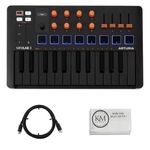 Arturia MiniLab 3 Compact MIDI Keyboard and Pad Controller | Orange Bundle with 6ft MIDI Cable + Microfiber Cleaning Cloth (3 Item)