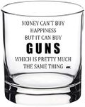 Rogue River Tactical Funny Money Happiness Guns Old Fashioned Whiskey Glass Drinking Cup Gift For Hunter Conservative or Republican