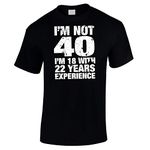 Bang Tidy Clothing 40th Birthday Gifts for Men I'm not 40 T Shirt Black