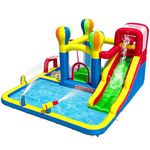 Baralir Bouncy Castle with Water Slide – Backyard Inflatable Water Park with 4 Sprinklers, 2 Splash Pools, Fits 5 Kids, Perfect for Summer Fun & Cooling Down
