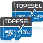 TOPESEL 128GB Micro SD Card 2 Pack Memory Cards Up to 85MB/s Micro SDXC UHS-I TF Card Class 10,U1 for Cemera/Drone/Dash Cam(2 Pack)