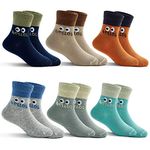 Big Boys Cotton Socks Kids Seamless Toe Socks Cartoon Crew Socks for Boys 6 Pairs 8-10 Years