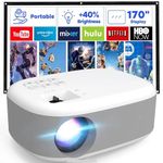 MEGAWISE Andriod 5G WiFi Projector Home 4K Support 1080P Smartphone Full HD Portable Builtin YouTube Other Apps Auto Keystone 4000 Lumens 200" Screen Compatible 4K TV Stick (MP49)