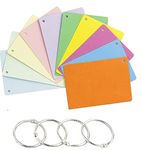 True-Ally unruled Index Flash Cards - 3x5 inch, Colored, 150 Cards, 200 GSM - with Free Binder Rings for cue Cards, Cheat Sheets, exam, Interview Preparation (3x5 inch Colored - 150 Sheets)