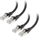 Cable Matters 2-Pack, 40Gbps Shielded Short Cat 8 Ethernet Cable 5ft/1.5m in Black (2000 Mhz Category 8 Ethernet Cable, Cat8 Internet Cable, Gaming Ethernet Cable, LAN Cable Cat 8) - 5 Feet/1.5 m