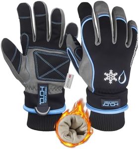KONGOUARD Waterproof Winter Work Gloves for Men Women, 3M Thinsulate Thermal Ski Gloves Touch Screen Warm Gloves Freezer Gloves (XL,Blue)