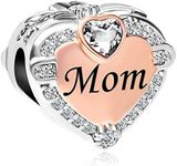 CharmSStory Heart Mom Rose Gold Plated Charms Beads for European Bracelets (April)