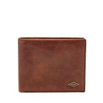 Fossil Men's Ryan Leather RFID Blocking Large Coin Pocket Bifold Wallet - brown -