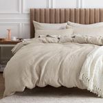 Bedsure Cotton Duvet Cover Set - 100% Cotton Waffle Weave Beige Duvet Cover California King Size, Soft and Breathable Cal King Duvet Cover Set for All Season (Cal King, 104"x98")