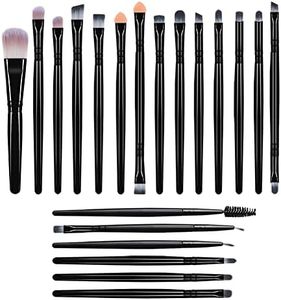 AOOWU Set de Brochas de Maquillaje Ojos, 20pcs Pinceles Maquillaje Profesional, Brocha Corrector Ojeras, Brochas Maquillaje para Sombras, Delineado, Difuminado, Crea un Look Perfecto