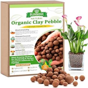 Sunwinx 19 LBS Natural Leca Clay Pebbles for Plants- 4-16mm Expanded Clay Leca Balls for Indoor Plants, Hydroton Clay Pebbles for Plants Hydroponic & Aquaponics Growing, Orchids, Drainage, Terrarium