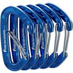 FresKaro 5pack Carabiner Clips, Carabina Clip Medium Duty, Aluminium Karabiner Small Sturdy, Quick Release Spring Snap Wire-gate Hook, 8kN 816kg, for Key Keyring Camping, Bottle Holder, Mini, Blue