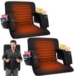 JUICYRAUL 2 Pack Double Heated Portable Reclining Bleachers Back Chairs, Stadium Seats with Heated Back and Cushion, Outdoor Chair Cushions,Stadium Chairs with Back and Arm Support for Sport Events