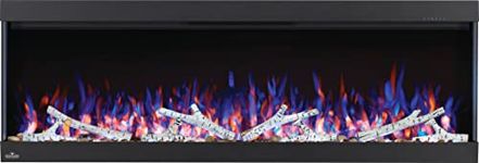 Napoleon Trivista Pictura 50 - NEFL50H-3SV - Wall Hanging Electric Fireplace, 50-in, Black, Glass Front, Realistic Flames, LED Ember Bed, Adjustable Flame Height/Colours, Remote Included