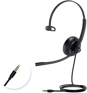 Yealink UH34 Wired Headset with Mic, 3.5mm Mono Headphones Noise Canceling Microphones,Teams Certified Work Office Headset for Computer PC Mac Laptop Tablet Smartphone