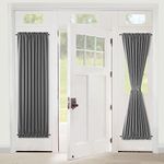 XWZO Door Curtains for Door Window, Room Darkening French Door Curtains, Privacy Thermal Insulated Door Window Covering for Kitchen, Rod Pocket Curtains with Tiebacks, 25W by 72L, 1 Panel, Grey