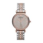 Emporio Armani Gianni T-Bar Stainless Steel Analog Grey Dial Women's Watch-Ar1840