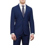 Kenneth Cole REACTION Men's Techni-Cole Stretch Slim fit Suit Separate Pant Business Set, Modern Blue, 30W x 30L