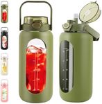 2 Liter Glass Water Bottle with Str