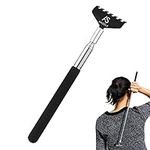 Stainless Steel Back Scratcher Massager Metal Compact Extendable 5 Section 20-68cm Scratching Tool, Portable Extendable Back Scratcher, Telescopic Back Scratcher for Human & Pet