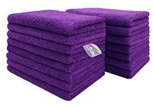 SOFTSPUN Microfiber Small Wipes 20x30 Cms, 15 Piece Towel Set, 340 GSM Purple! Multi-Purpose Super Soft Absorbent Cleaning Towels, Cleans & Polishes Everything in Your Home, Kitchen & Office.