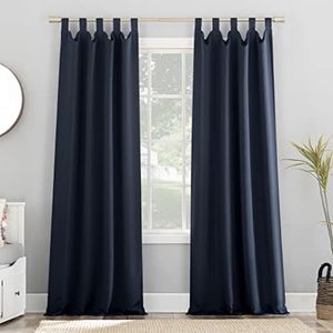 Sun Zero - 56741 Easton Blackout Tab Top Curtain Panel, 40" x 95", Navy Blue