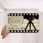 Cinema Poster Design Bath Mats for Bathroom Movie Theater Bathroom Rugs for Kids Rustic Wooden Old Fashion Btah Rugs for Shower Tub Ultra Soft Decor Bathroom Accossories 20"x32"