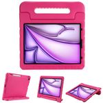 ProCase Kids Case for iPad Air 5th Gen 10.9”2022/4th Gen 2020/iPad Pro 11”2018, Lightweight Case with Pencil Holder Shockproof Handle Stand Kids Friendly Case-Magenta