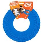 Nerf Dog Rubber Tire Flyer Dog Toy, Flying Disc, Lightweight, Durable, Floats in Water, Great for Beach and Pool, 10 Inch Diameter, for Medium/Large Breeds, Single Unit, Blue, Original