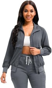 Scrubspro Scrub Jackets long Sleeve Medical Scrub Jackets for Women Zip Front
