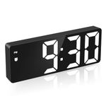 LOFICOPER Digital Alarm Clock, Alarm Clocks Bedside with Voice and Touch Activated, Battery/USB Powered Digital Clock with Large LED Display, Snooze, 3 Levels Adjustable Brightness, for Home, Travel