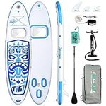 FunWater Inflatable Stand Up Paddle Board Ultra-Light Paddleboard with Inflatable SUP Accessories, Carry Strap, Three Fins, Adjustable Paddle, Pump, Backpack, Leash, Waterproof Bag