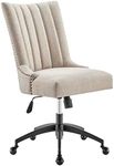 Modway Empower Channel Tufted Fabric Office Chair, Black Beige