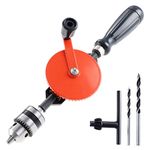 HSEAMALL Hand Drill Manual Crank Drill 3/8 Inches (1.5-10mm) Capacity Double Pinions Chucks Hand Drill for Wood Plastic Acrylic Circuit Board Punching