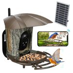 SuplutuX Bird Feeder with Camera, Smart Bird Feeder Camera Wireless Outdoor, Auto Capture Bird Video & APP Instant Notifications, 6W Solar Panel, 64GB Card