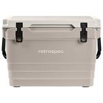 Retrospec Palisade Rotomolded Cooler - Fully Insulated Portable Ice Chest with Built in Bottle Opener, Tie-Down Slots & Dry Goods Basket - Large Beach, Camping & Travel Coolers, 45qt