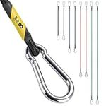 PRETEX Bungee Cords with Carabiner Clips - 4 Different Length & Colours - Bungee Cords Tie Down Straps - Heavy Duty Hooks Strong Coated Rubber - Bungee Cords and Fixings - 8 pcs