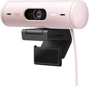 Logitech Brio 500 Full HD Webcam with Auto Light Correction,Show Mode, Dual Noise Reduction Mics, Webcam Privacy Cover, Works with Microsoft Teams, Google Meet, Zoom, USB-C Cable - Rose