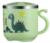 FunBlast Milk Mug for Kids – Cartoon Design BPA Free Mug with Lid for Kids, Stainless Steel 304 Cup/Mug for Kids & Toddlers, Double Wall Vacuum Insulated Cup – 270 ML (Green)