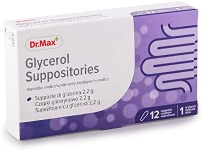 Dr. MAX Glicerina - 12 Supposte da 2,2 g di Glicerina, Utile Nel Trattamento Della Stitichezza Occasionale, Effetto Lassativo Delicato, Stimola l'Intestino e Protegge la Flora Intestinale