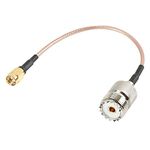 TengKo RF RG316 Pigtail Low Loss Cable, SMA Male to UHF SO-239 Female Coaxial Antenna Connector