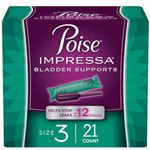 Poise Impressa Incontinence Bladder Supports for Bladder Control, Size 3, 21 Count