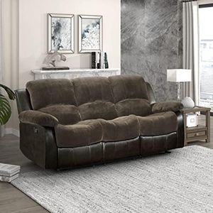 Homelegance Resonance 83" Microfiber Double Reclining Sofa, Dark Brown