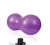 DumanAsen Exercise Ball with Pump, Peanut ball, fitness ball, Ball for Yoga, Pilates, Core Training and Physical Therapy (90cm x 45cm Purple)