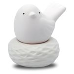 Lively Breeze Little Bird Nest, Non-Electric Ceramic Diffusers for Essential Oils and Aromatherapy Fragrance, White Ceramic Diffusers in Car or Bathroom and Desk Office Decor, White Vase