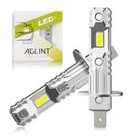 AGLINT H1 LED Headlight Bulb 60W 400% Brighter 12V Non Polarity 1:1 Mini Size No Adapter Required H1LL Halogen Replacement Car Conversion Kit High Low Beam Fog Light 6500K White 2Pcs
