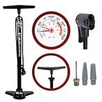 VeloChampion Premium Bike Track/Floor Pump - Dual Head - High Pressure Gauge200 PSI Max Inflation. Suitable for Presta (SV) Schrader (AV) (Black)…