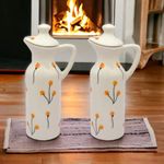 MALAIKAH Ceramic Oil Dispenser, 600 ml, Ideal for Kitchen ware, Oil Storage & Dispenser, Hand-Painted, Pack of 2