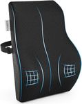 FOVERA Back Support for Office Chair | 2 Years Warranty | Gel Memory Foam Car Seat Back Support, Orthopedic Lumbar Back Rest for Back Pain Relief - Back Pillow for Sitting (Mesh Black, Large)